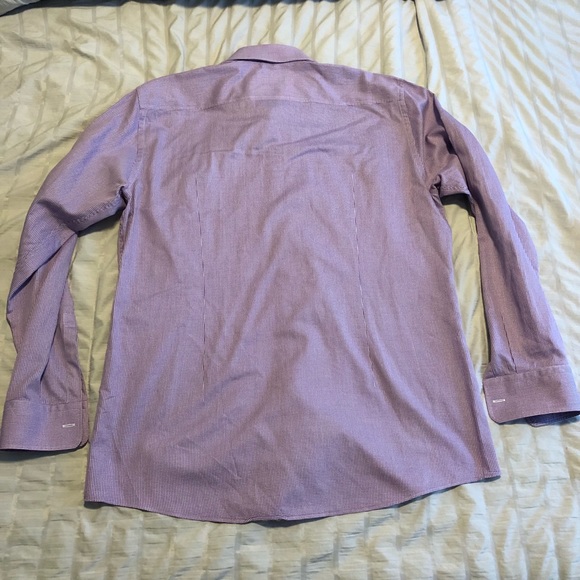 Hugo Boss Dress Shirt 16/34 | Sharp Fit | Purple Gingham - Picture 5 of 5